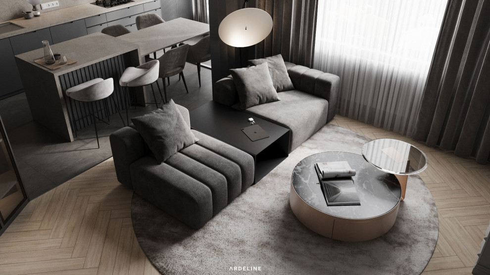 Дизайн квартиры в минималистичных серых тонах