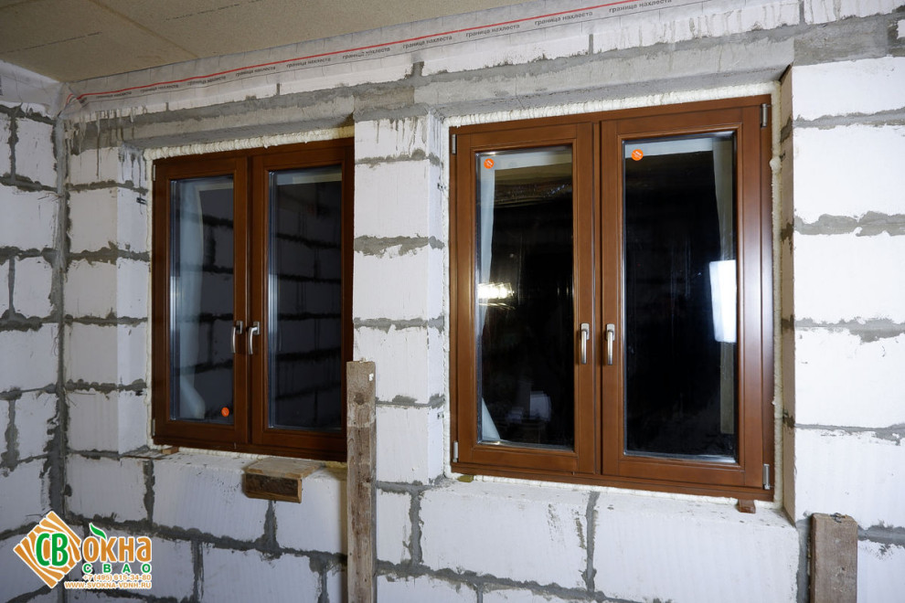 Дерево-алюминиевые окна в Марушкино