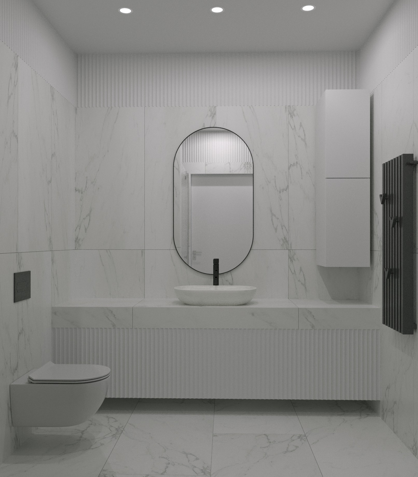 Современная  квартира в серо-белый тонах