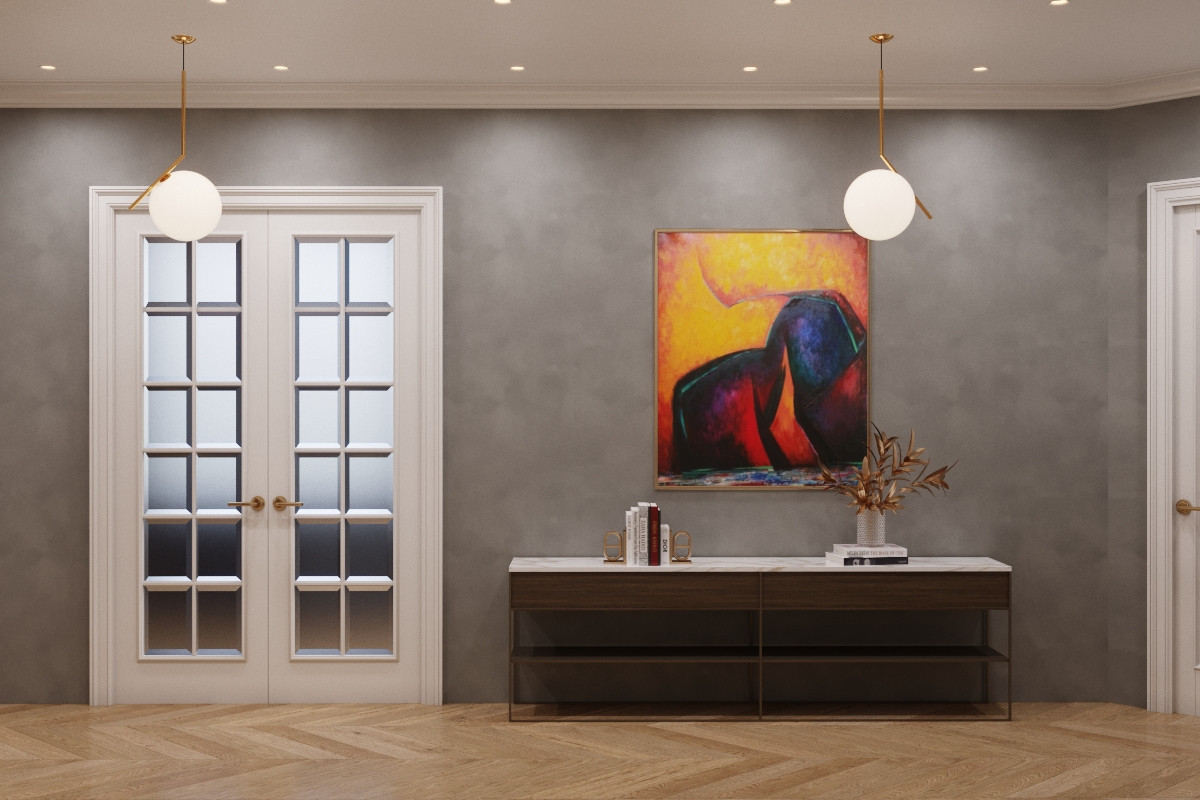 Живопись в интерьере холла