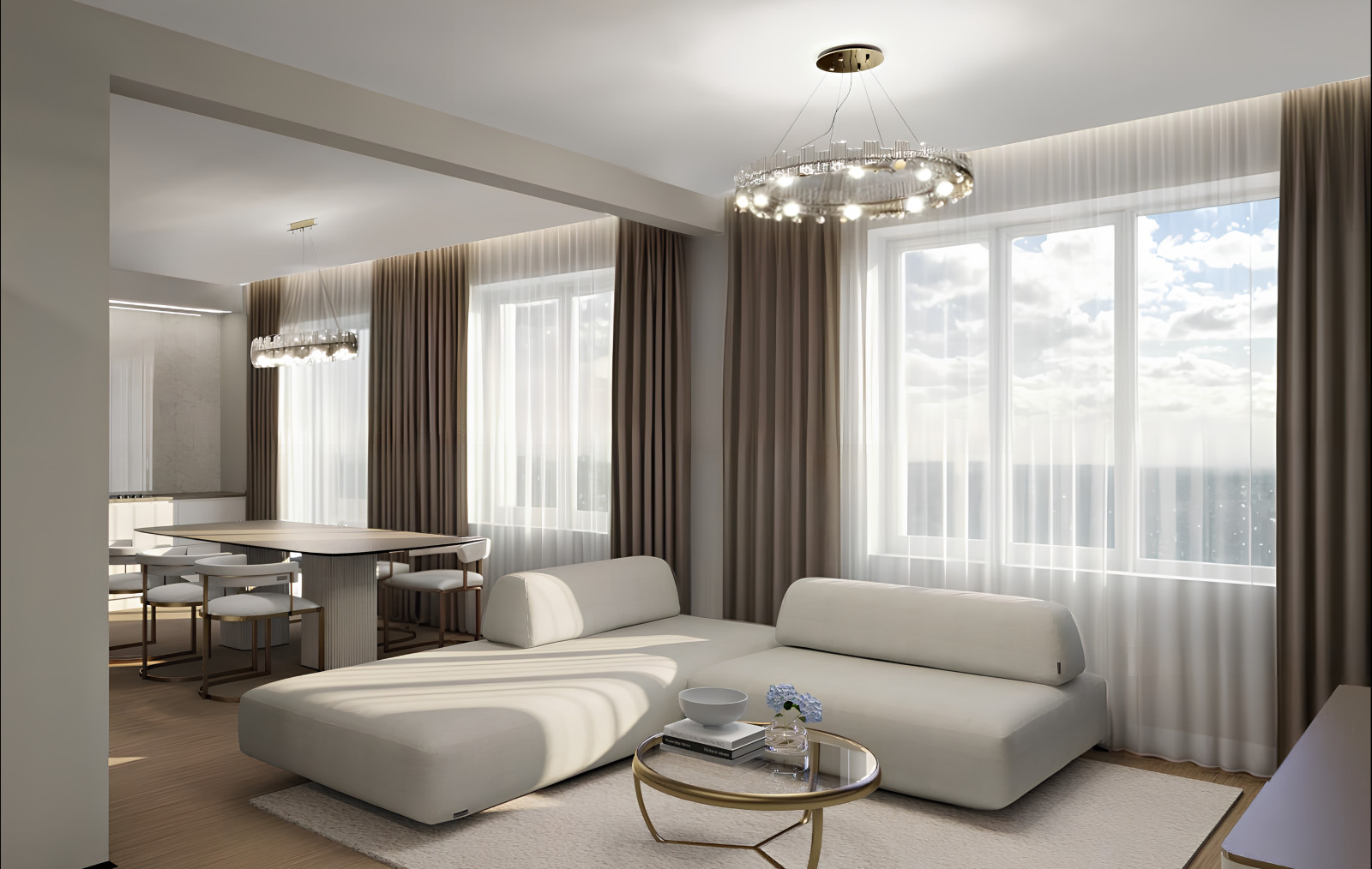 Обложка проекта: Дизайн-проект трехкомнатной квартиры для молодой семьи