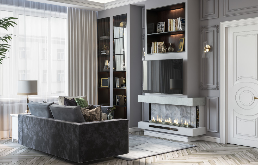 Дизайн проект элитной квартиры в Москве Grey&Gold