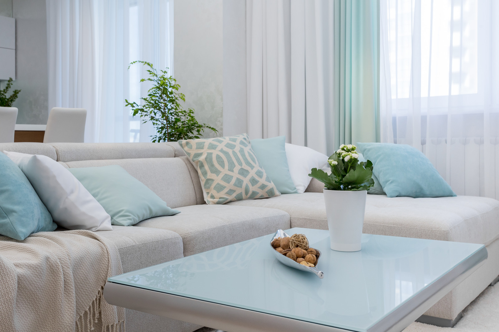 Квартира в бирюзовых оттенках