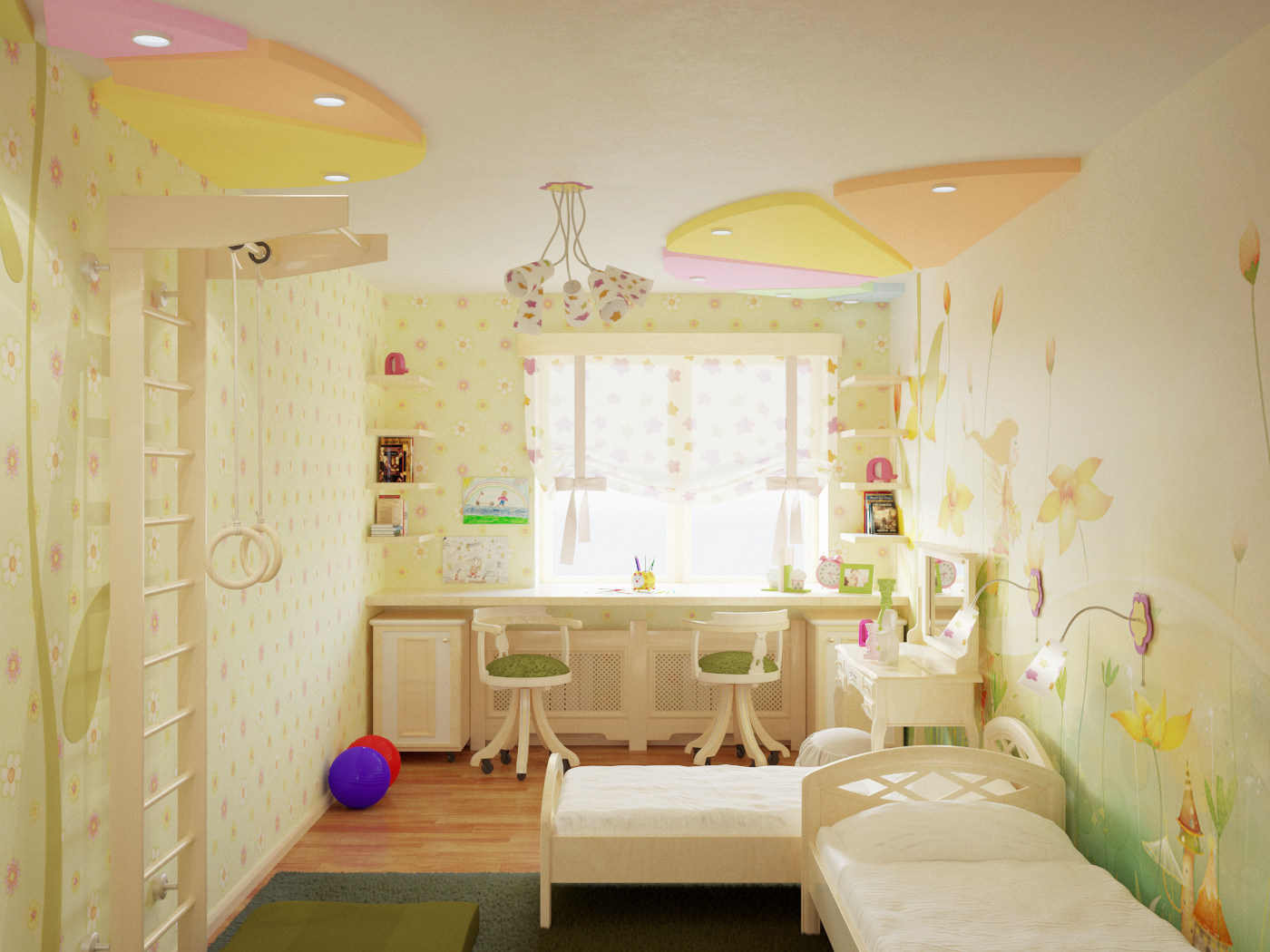 Обложка проекта: Дизайн детской для девочек