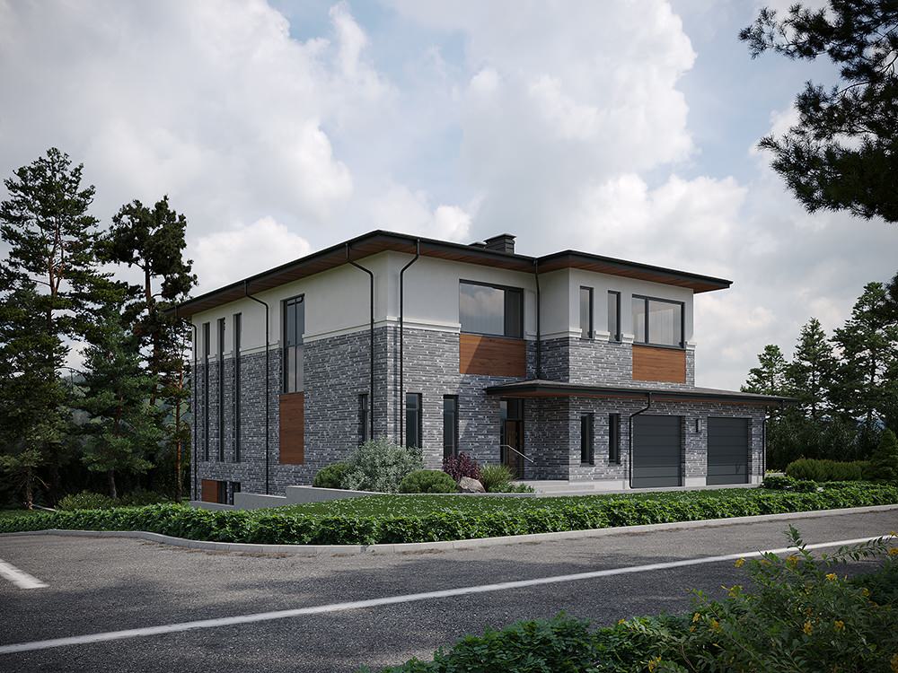 Обложка проекта: Дизайн фасадов частного дома, КП "Дубрава" г. Пенза