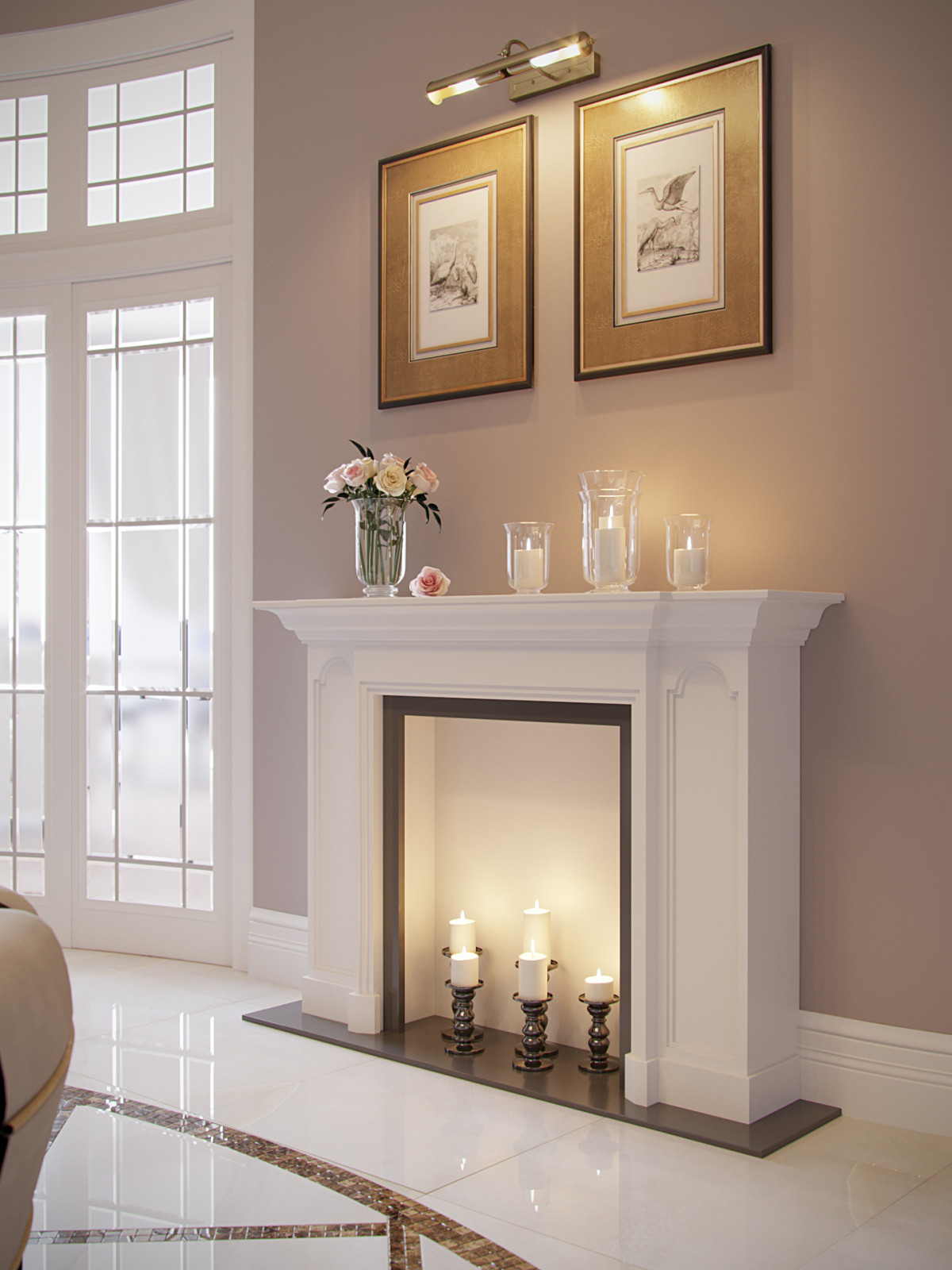 Декорирование интерьера холла в частном доме