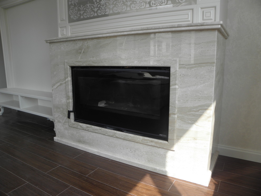 Облицовка камина из мрамора Crema Marfil