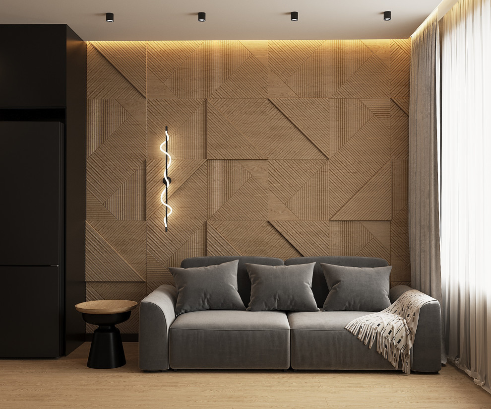 Проект интерьера квартиры 27 м2 в ЖК "Огни"