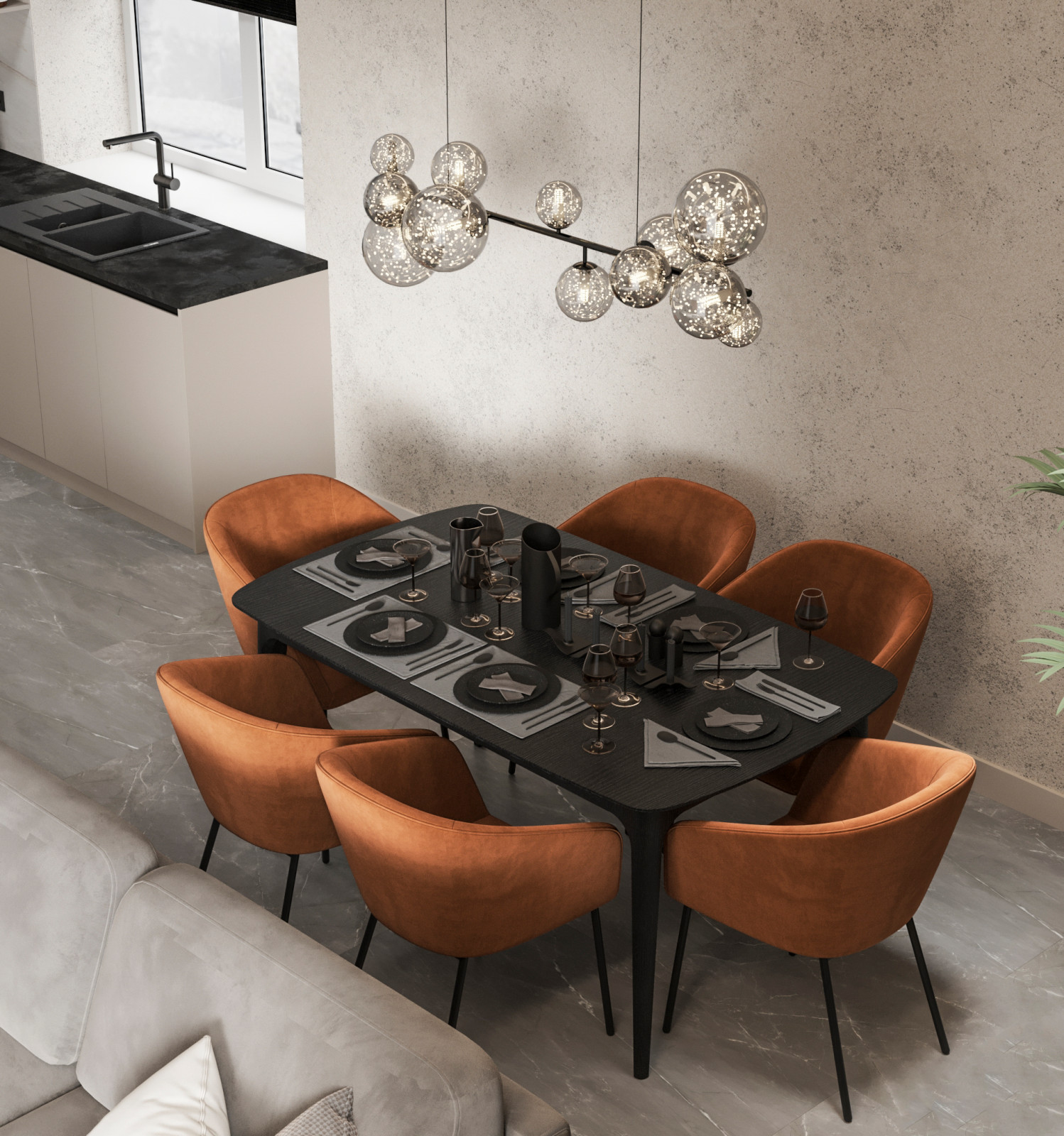 Стильный интерьер коттеджа с женской и мужской спальнями