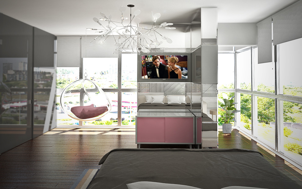 Кот в очках и розовая тумбочка