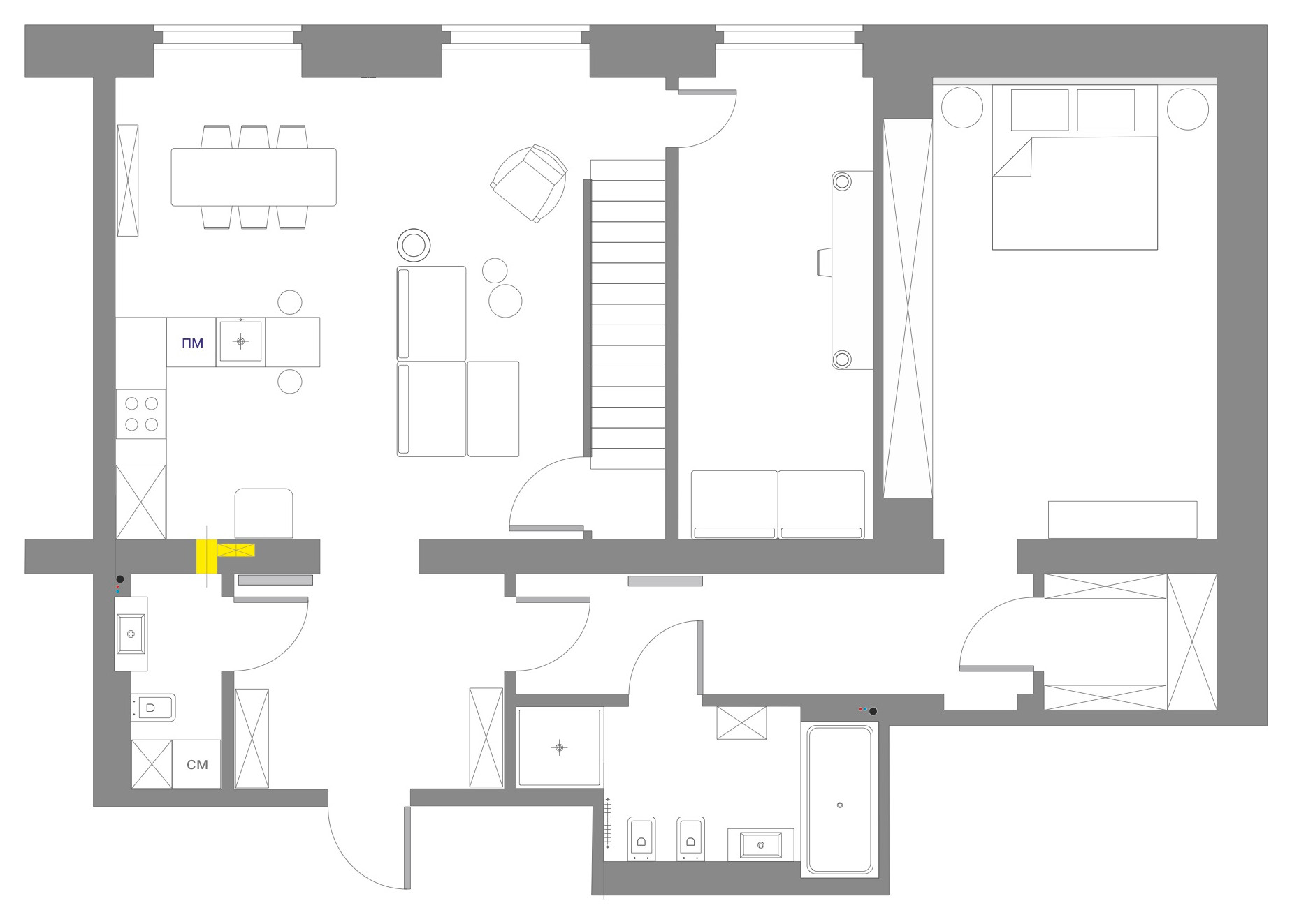 Houzz тур: Квартира в Казани, что случайно стала двухуровневой
