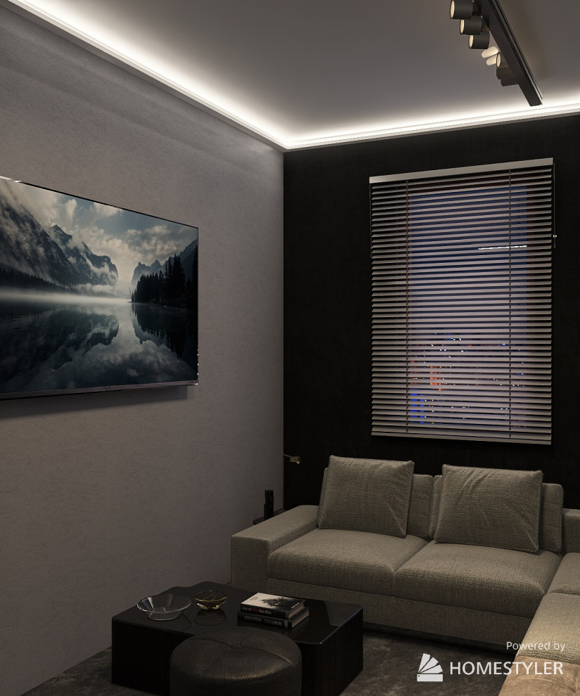 Проект гостинной комнаты в современном стиле