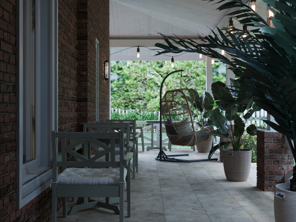 Дизайн террасы в частном доме в Подмосковье, 220м