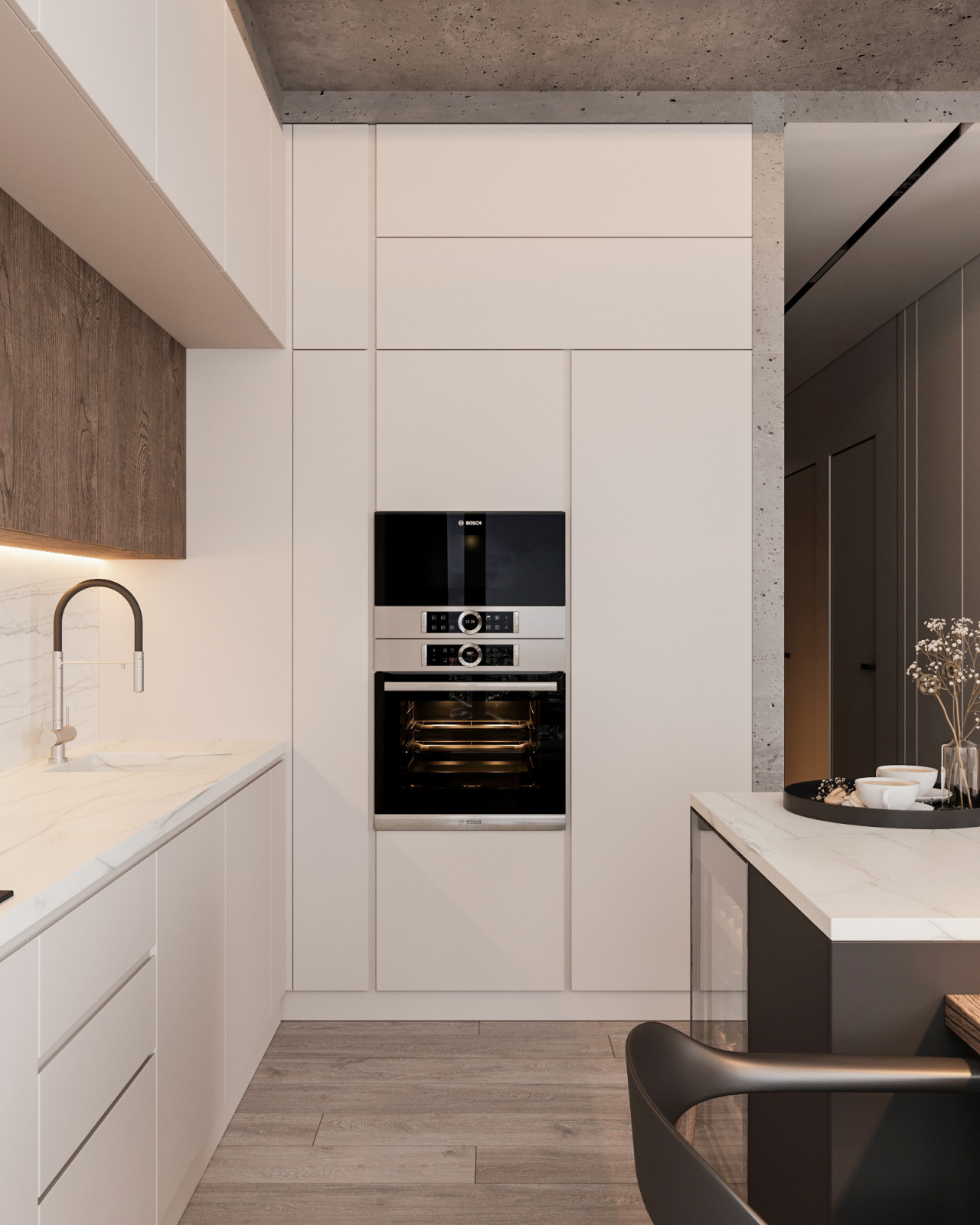 ЖК "Небо" современный интерьер в стиле минимализм 105 кв.м