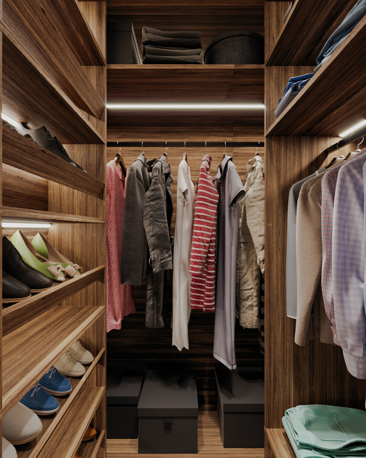 Дизайн спальни с изумрудным цветом и гардеробной комнаты