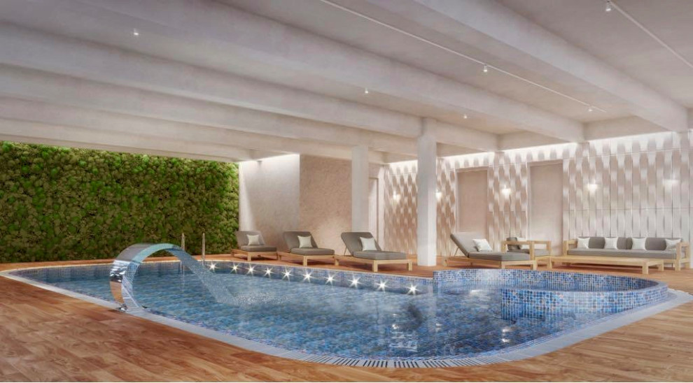 Шале со спа-зоной и бассейном из лафета кедра и бетона
