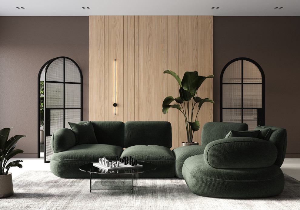 3д визуализация мягкой мебели в интерьерном окружении