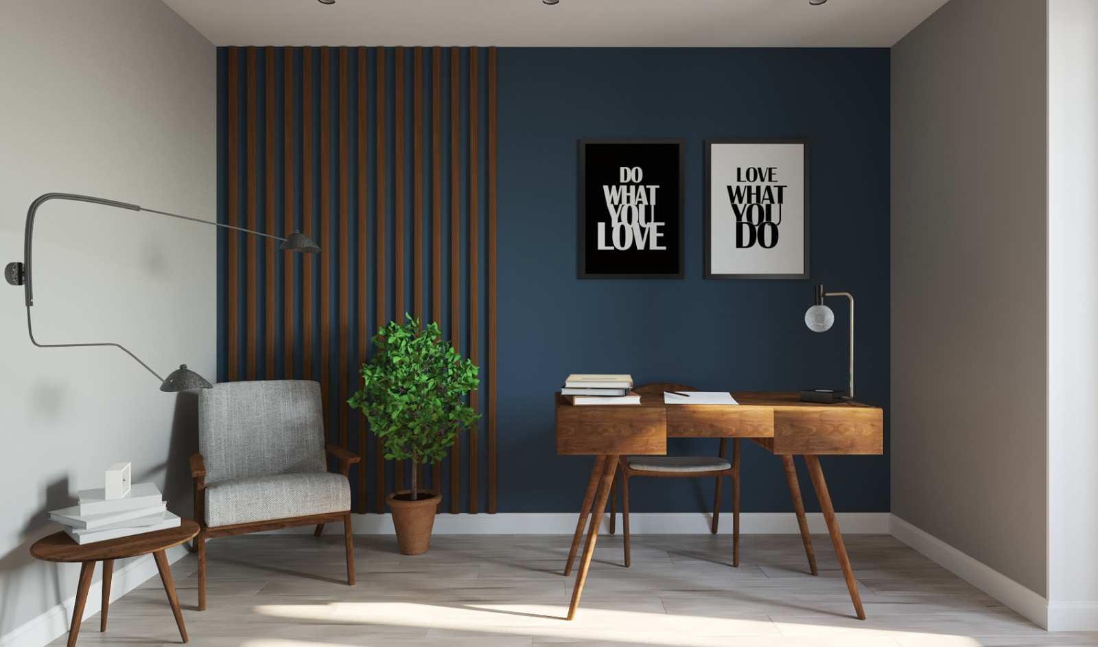 Обложка проекта: РАБОЧИЙ КАБИНЕТ С СТИЛЕ MIDCENTURY