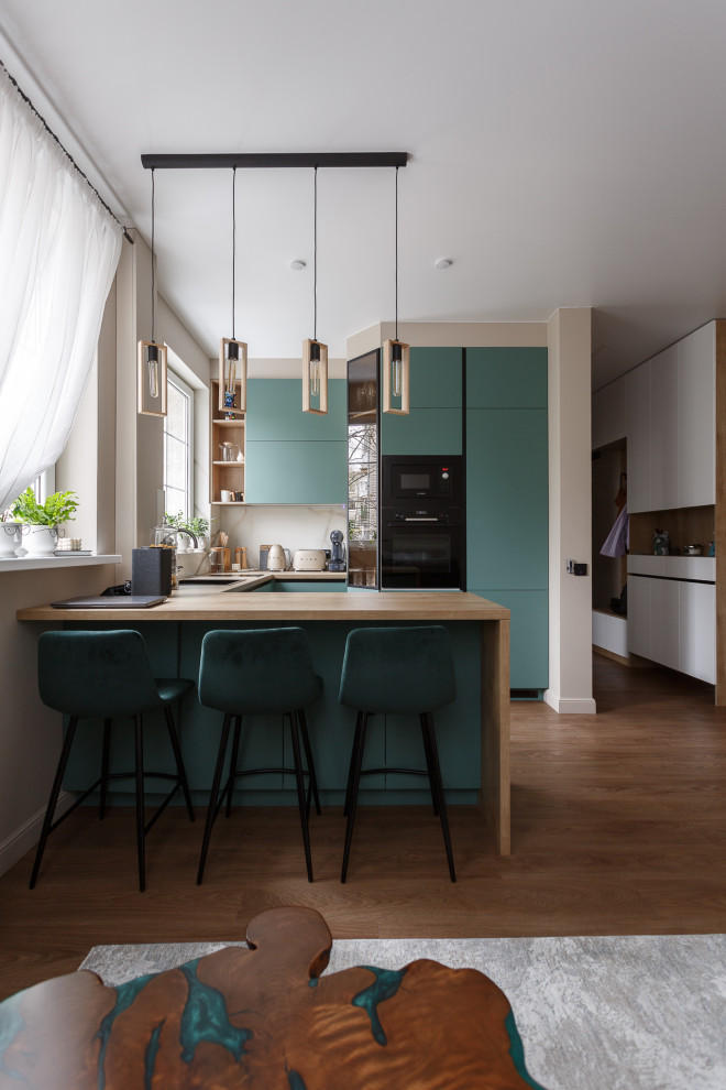 Кухня современная цвета Благородный нефрит