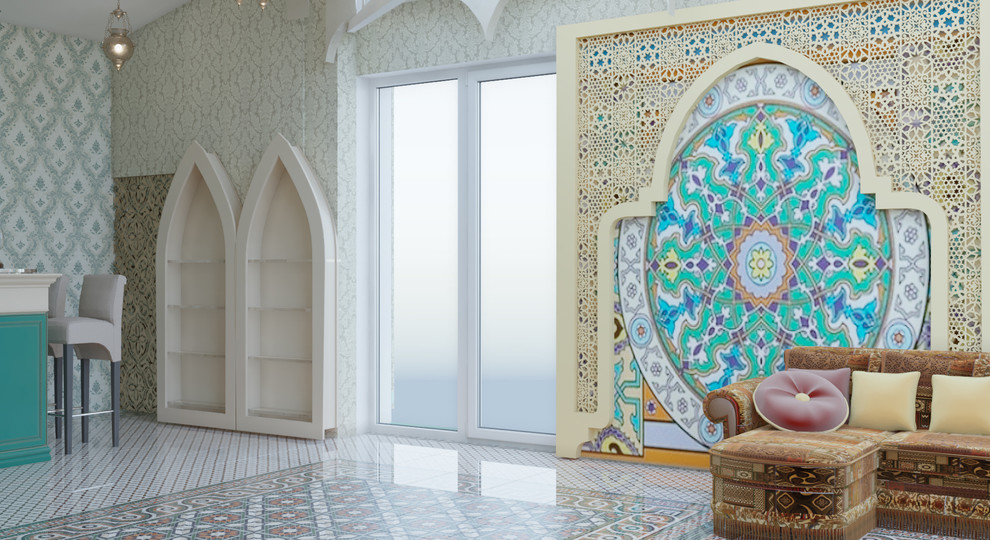 Комната отдыха о зона бассейна в частном доме