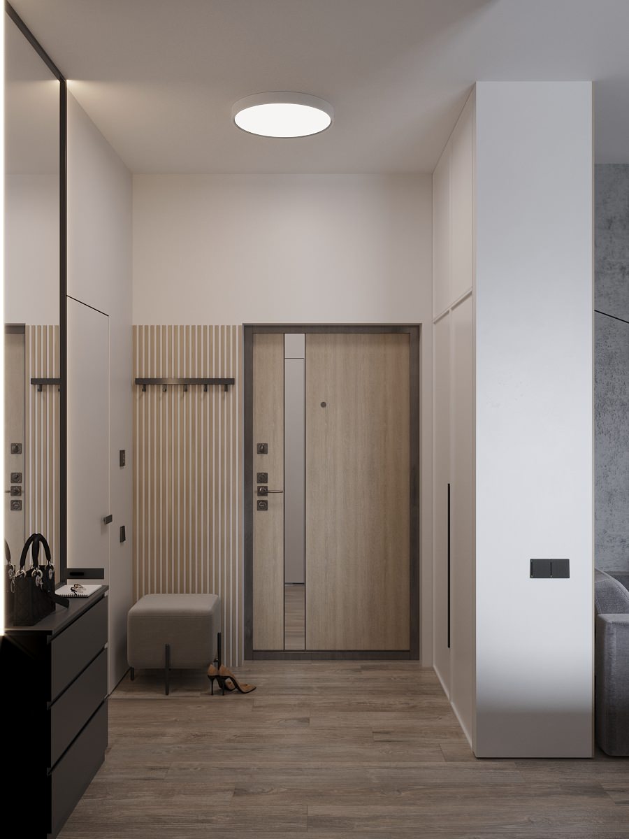 Трёхкомнатная квартира в монохромных тонах