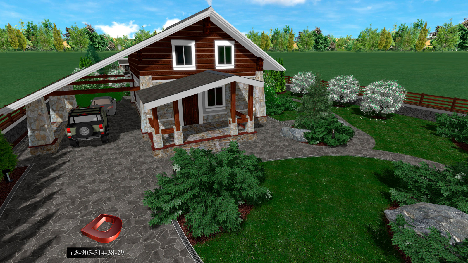 Проект ландшафтного дизайна участка 20 соток,