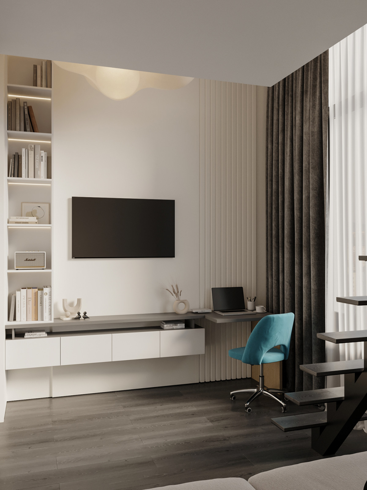 Квартира 63 м² в современном стиле для пары