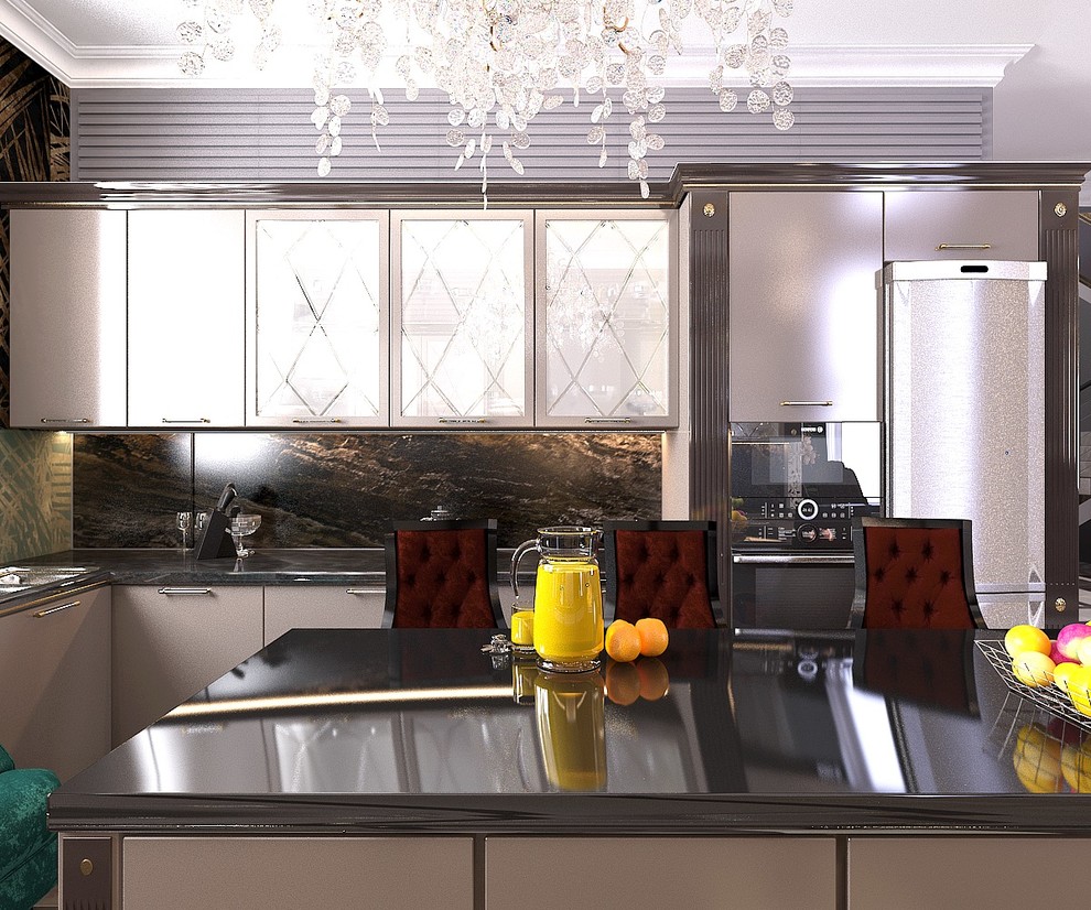 Кухня в частном домовладении в стиле арт-деко (г.Пятигорск)