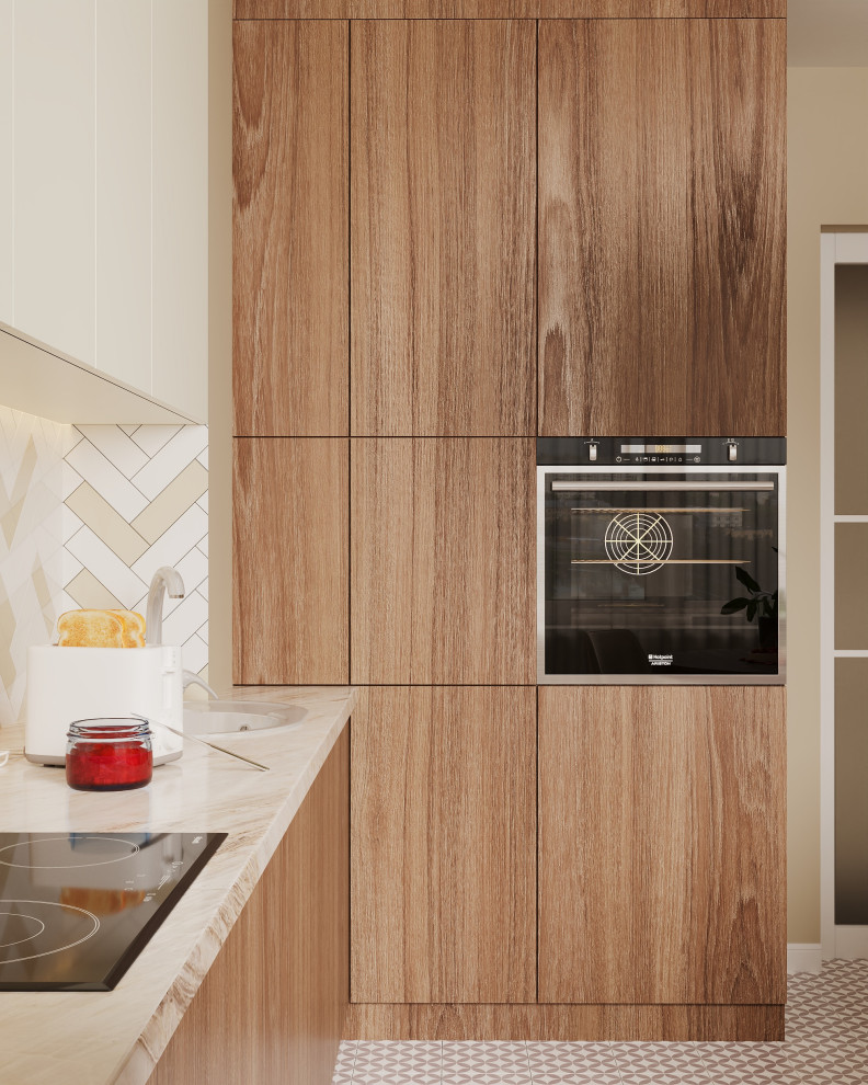 Кухня в бежевых тонах