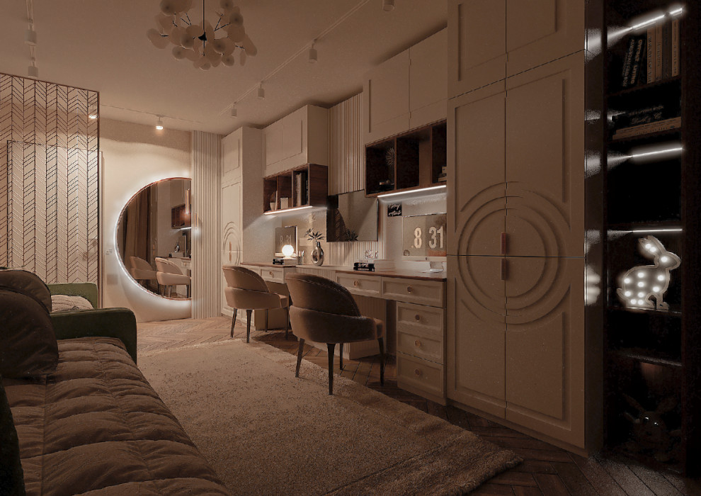 Серый-зеленый оазис: гармония контрастов