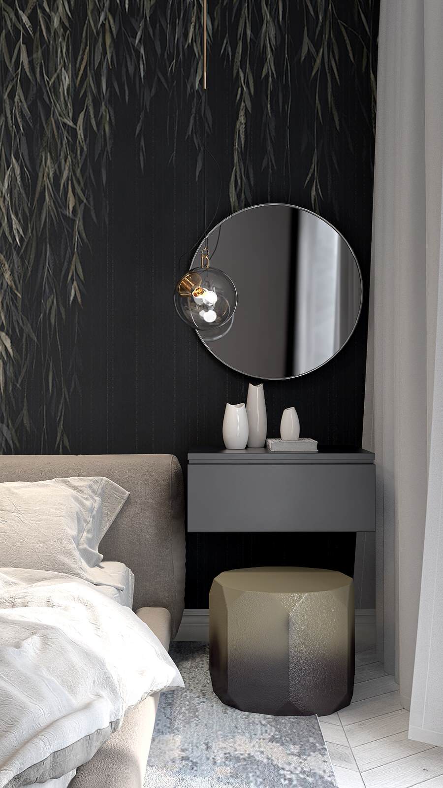 Обложка проекта: Темная спальня, дом в Павловске