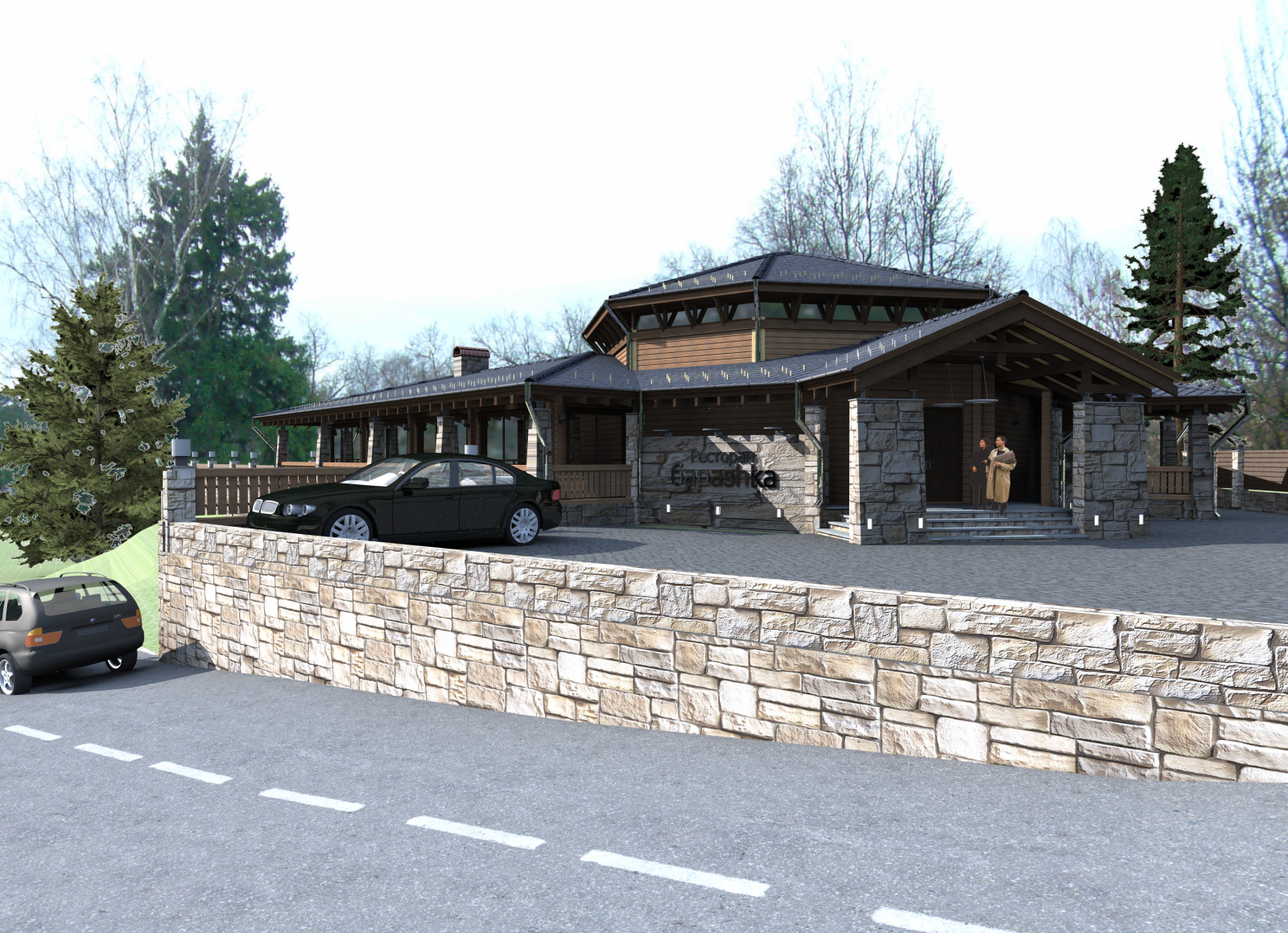 Проект ресторана из клееного бруса на Рублевском шоссе