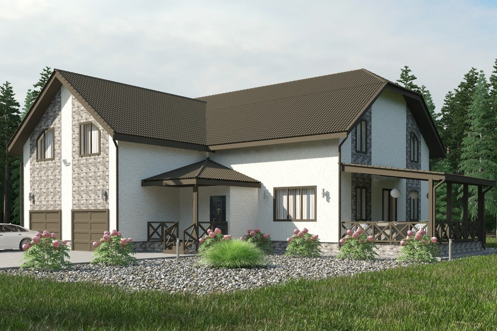 Дизайн-проект фасада каркасного коттеджа