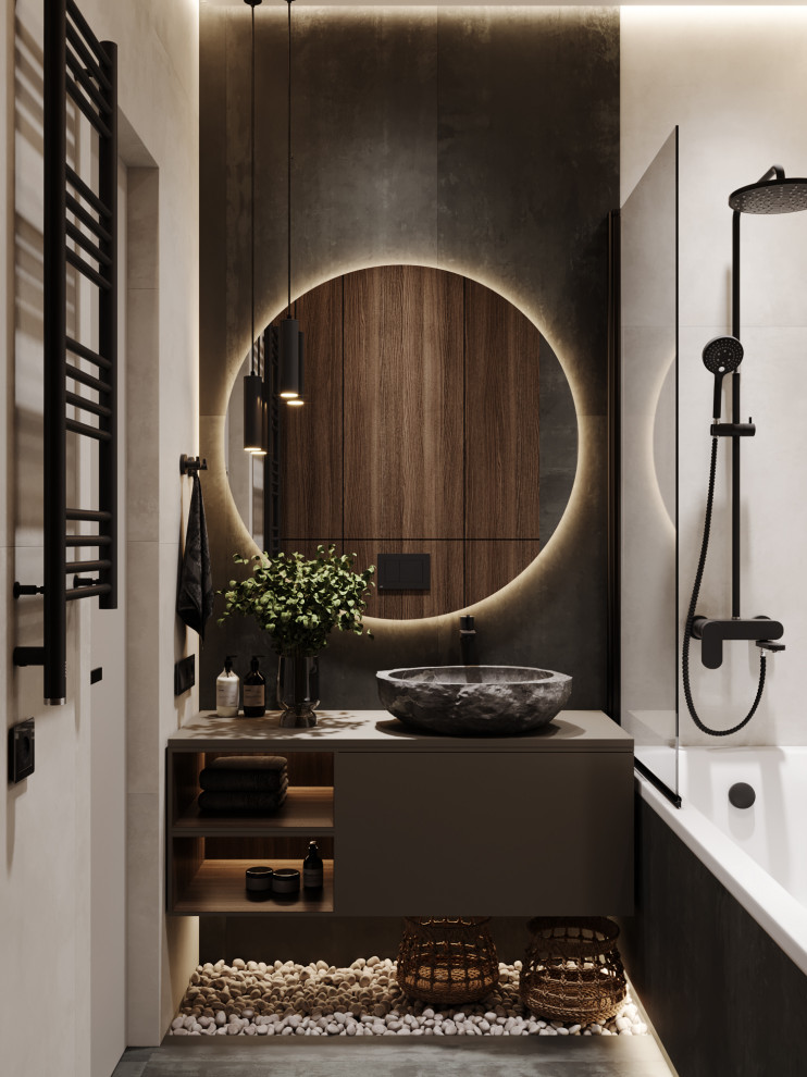 Брутальный современный интерьер, ЖК Румянцево Парк