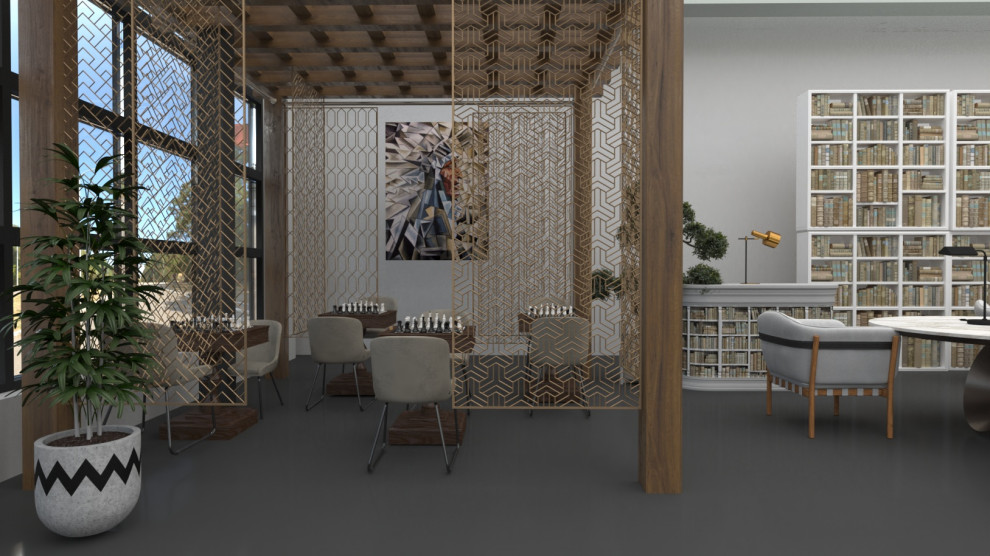 Для  представителей игр разума - шахматистов оборудована отдельная приватная зон