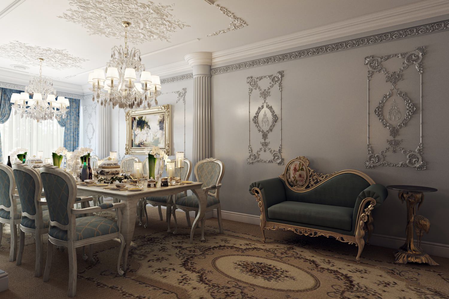 Дизайн банкетного зала в ресторане.