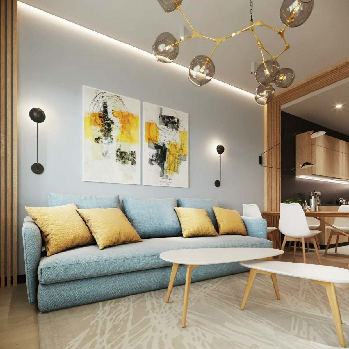 Современный ремонт двухкомнатной квартиры 52 м2