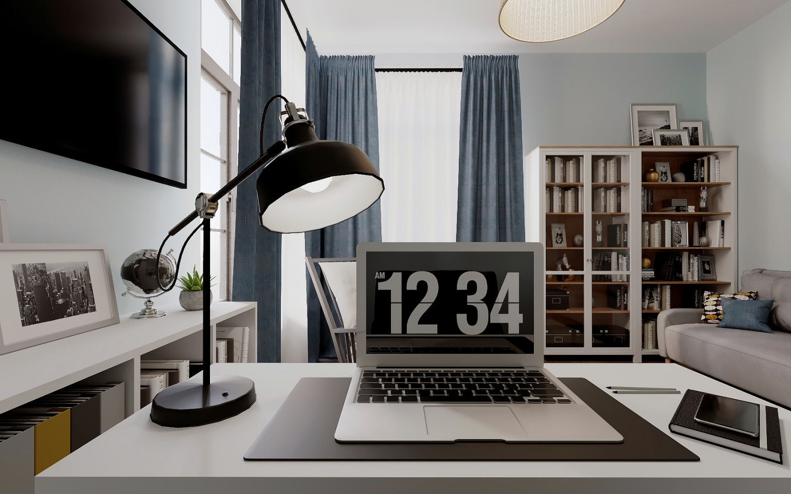 Кабинет в скандинавском стиле