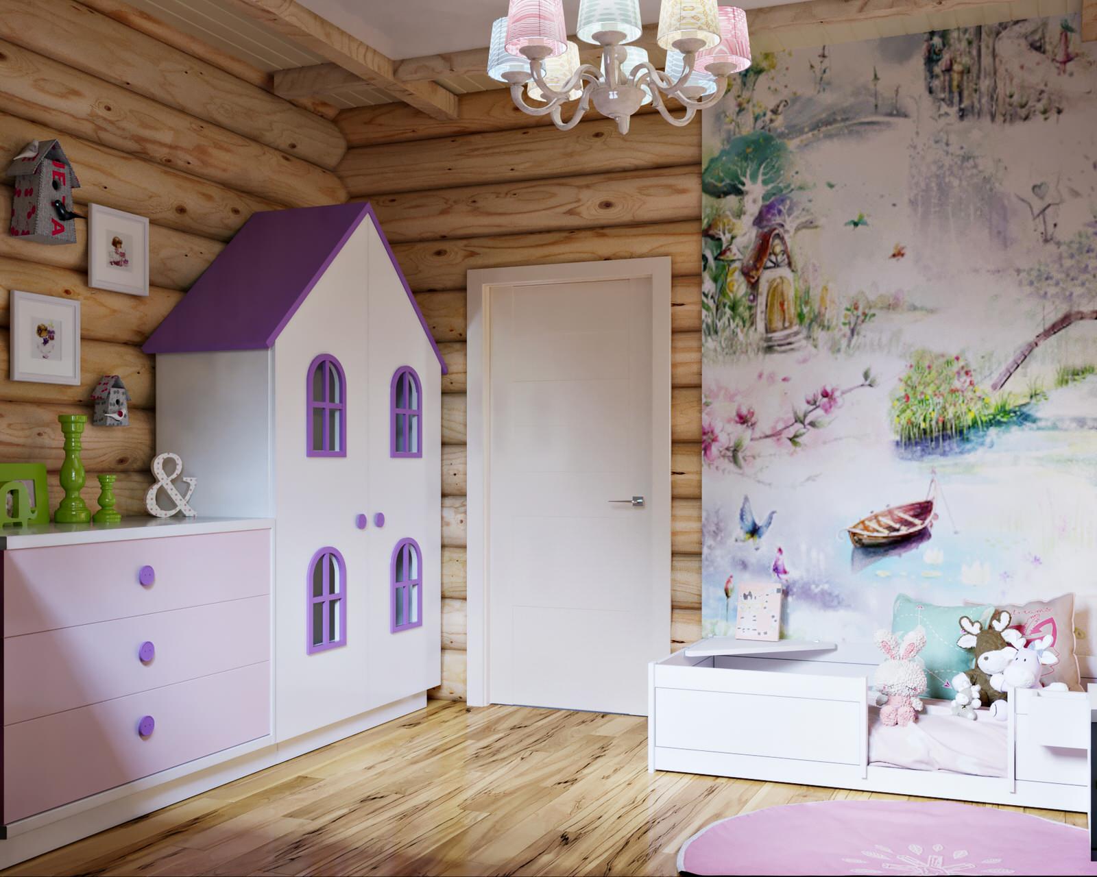 Современный стиль в бревенчатом доме в КП FAMILY CLUB