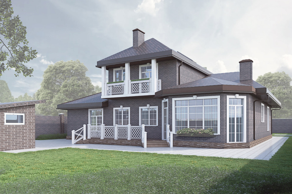 Двухэтажный дом в стиле прованс