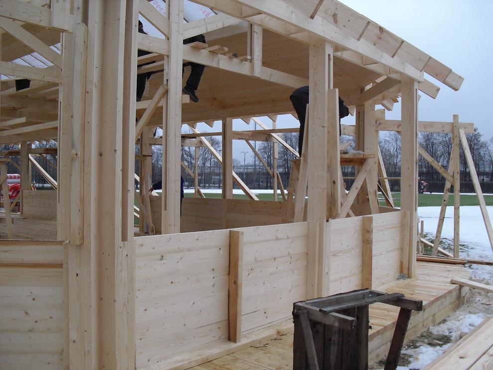 Кровля над бассейном (Фермы ножницы)