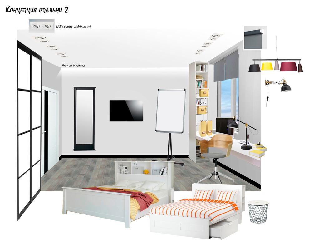 Концепция квартиры в стиле легкий лофт.