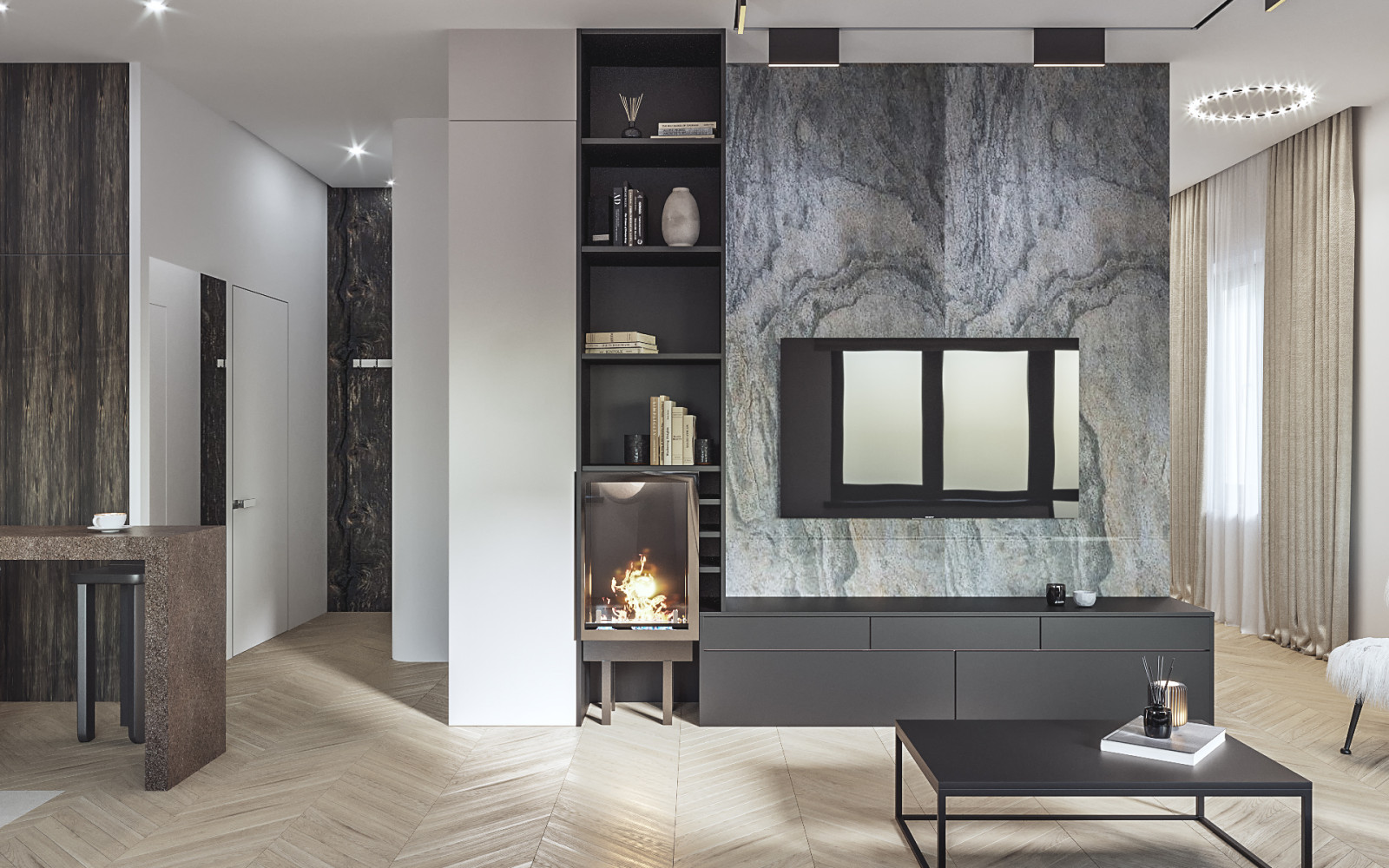 Квартира в стиле минимализмгостиная