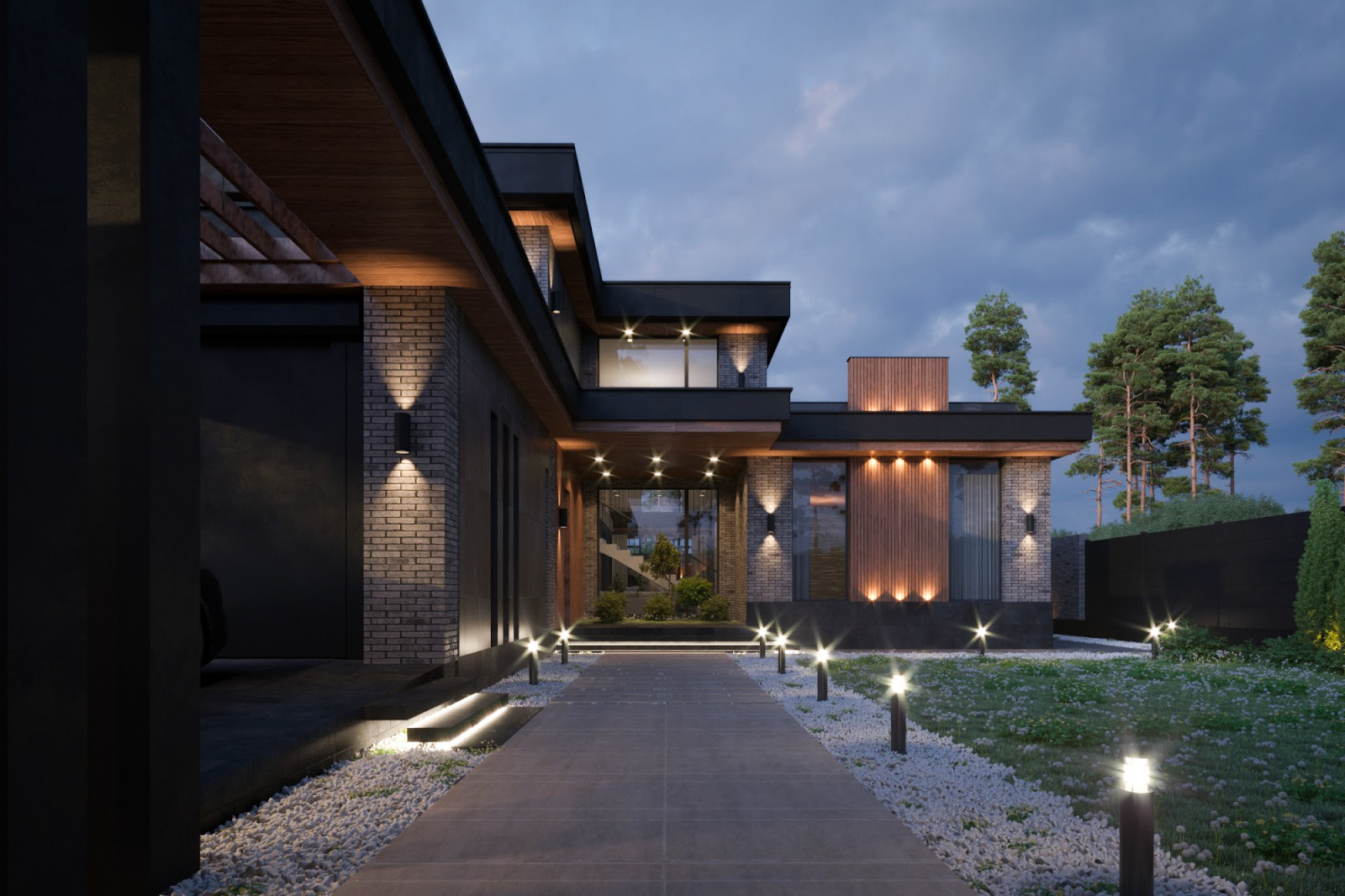 Городская вилла в темных тонах