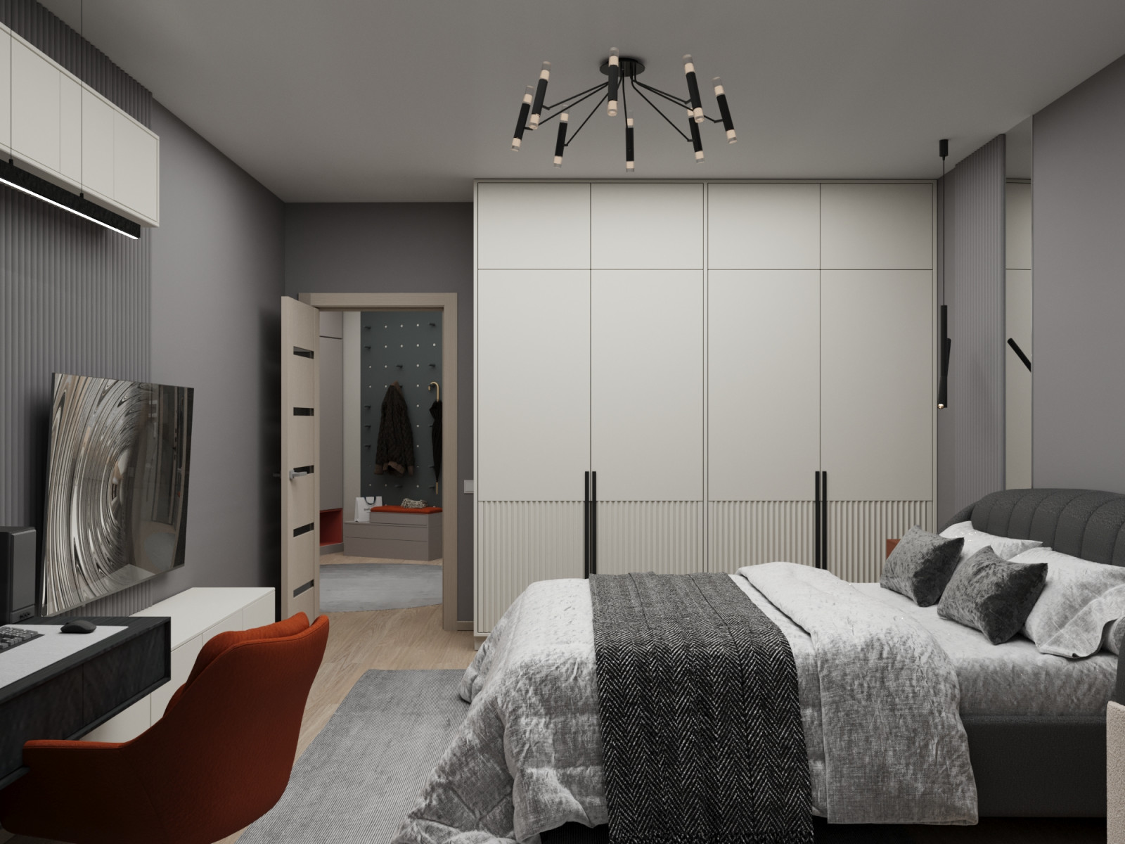 Визуализация дизайн проекта квартиры для студента