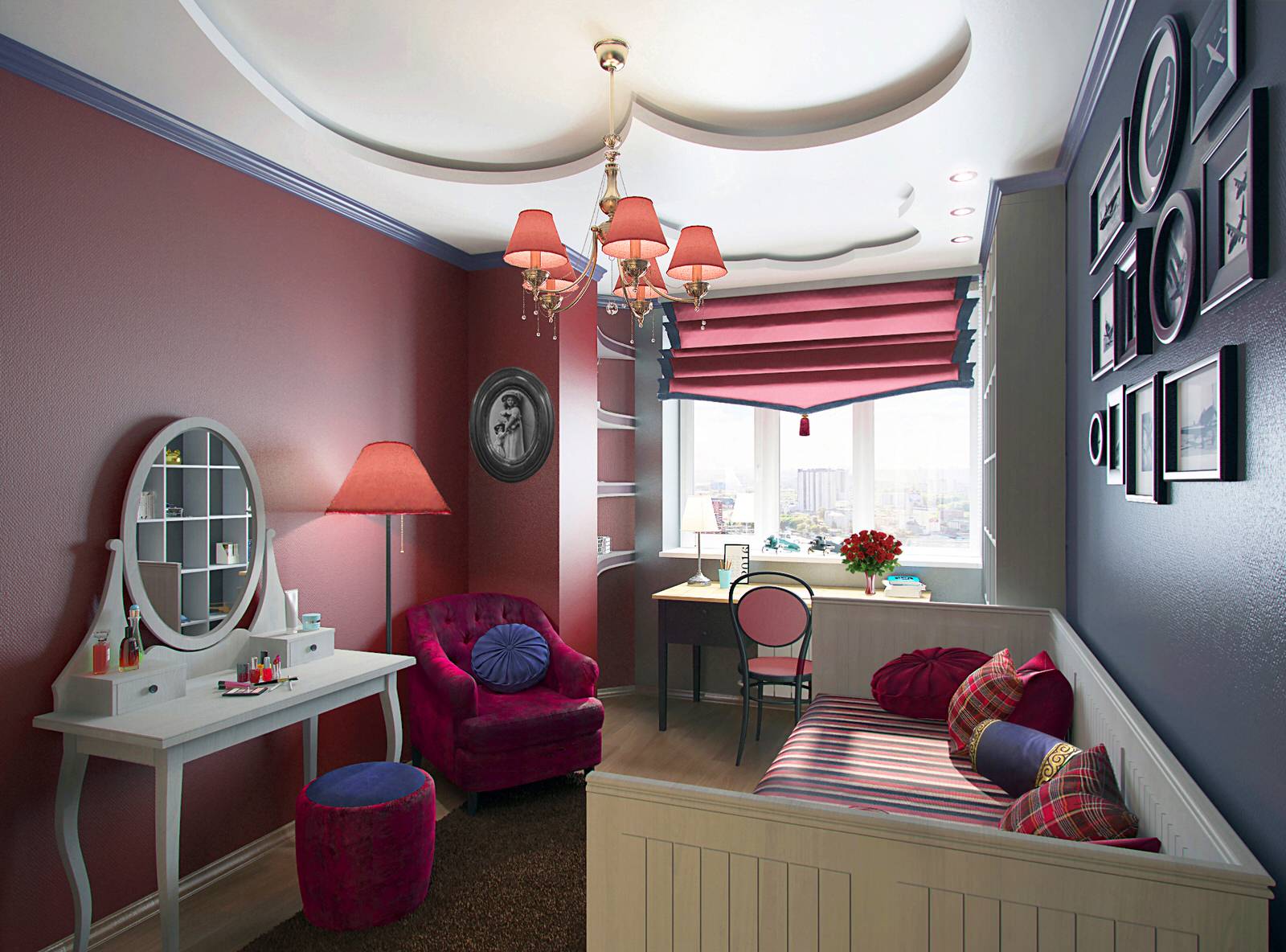 Обложка проекта: Комнатка в смешанном стиле для юной леди.)