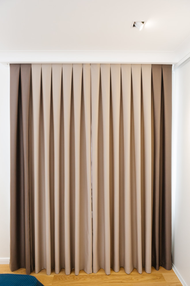 Мужская спальная, шторы блекаут  (ЖК Венский лес г. Уфа)