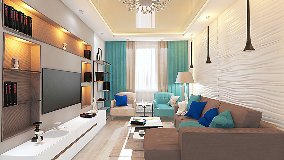Обложка проекта: Проект квартиры с бирюзовыми оттенками