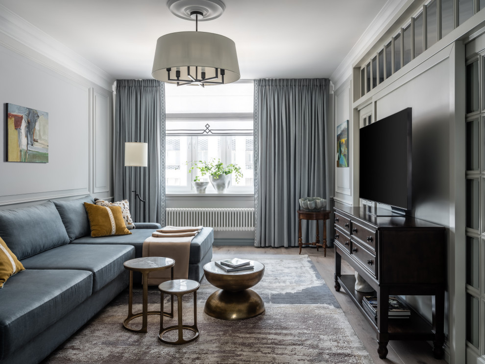 Houzz тур: Одна квартира из двух — интерьер в тёплых серых тонах