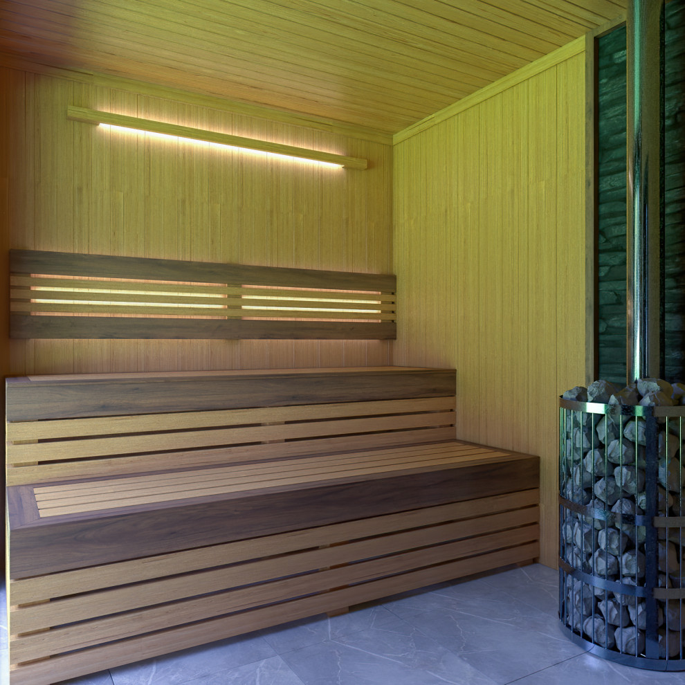 Уютная баня в современном исполнении